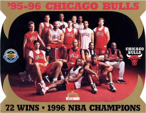 chicago bulls 72 wins 95 96 sezon